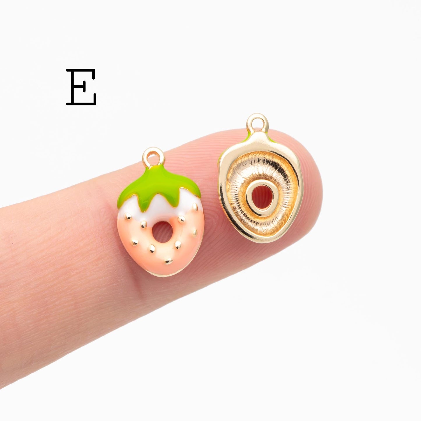 10pcs Gold Enamel Flower Charms, Gold plated Alloy, Floral Earring Pendants (GB-4709)