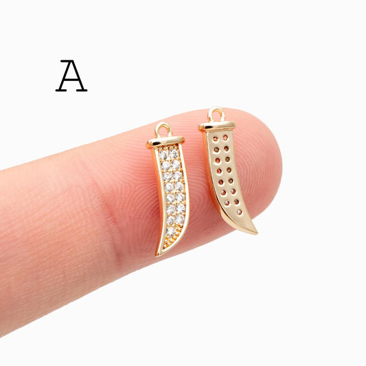 10pcs Gold/ Silver Tone Dirk Charm, Weapon Charm, Sword Charm, Dagger Charm (GB-2185)