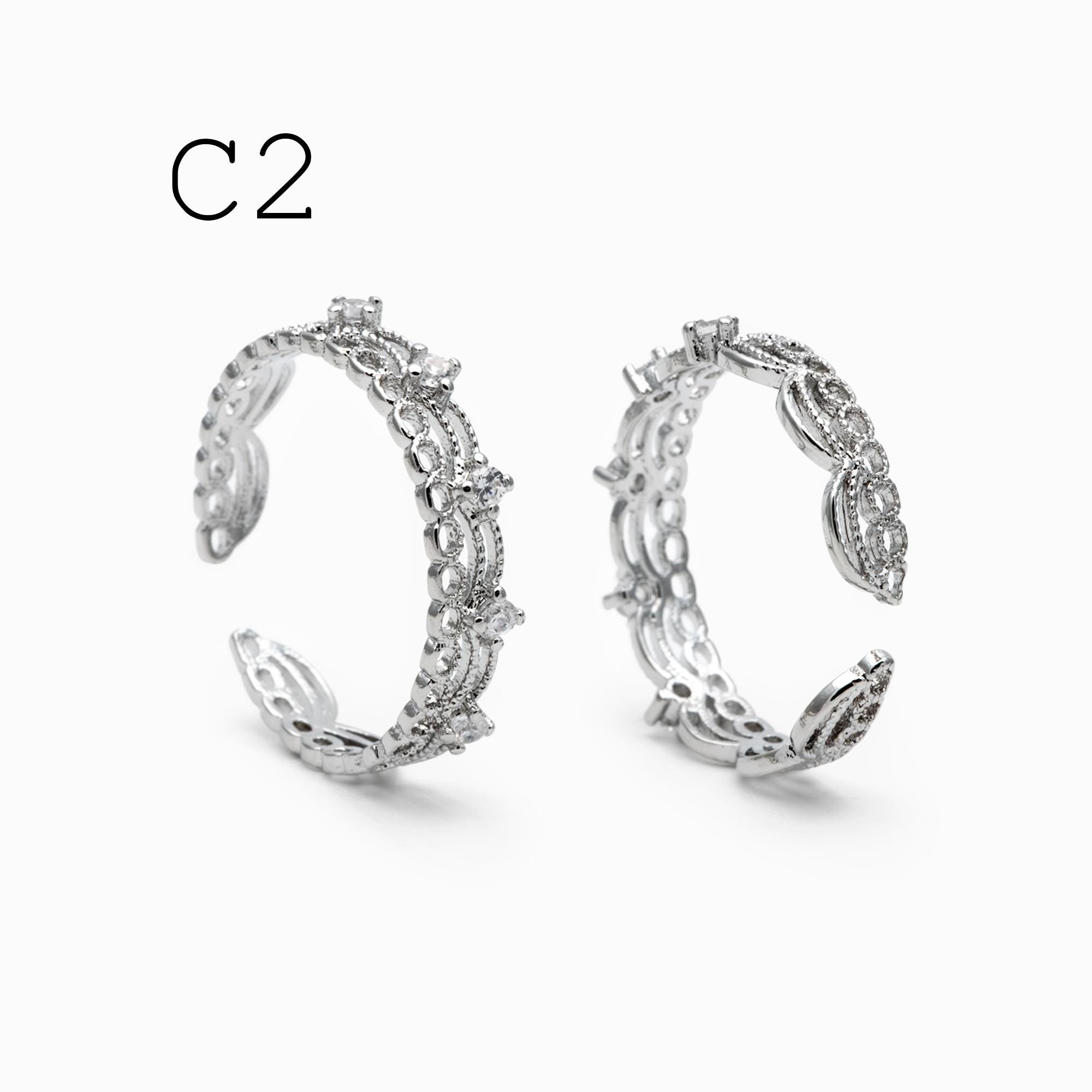 4pcs Gold/ Silver Tone Lace Finger Ring, Gold/ Rhodium plated Brass, Gift for Her, Stackable Ring, Minimalist Ring(#JZ-001)