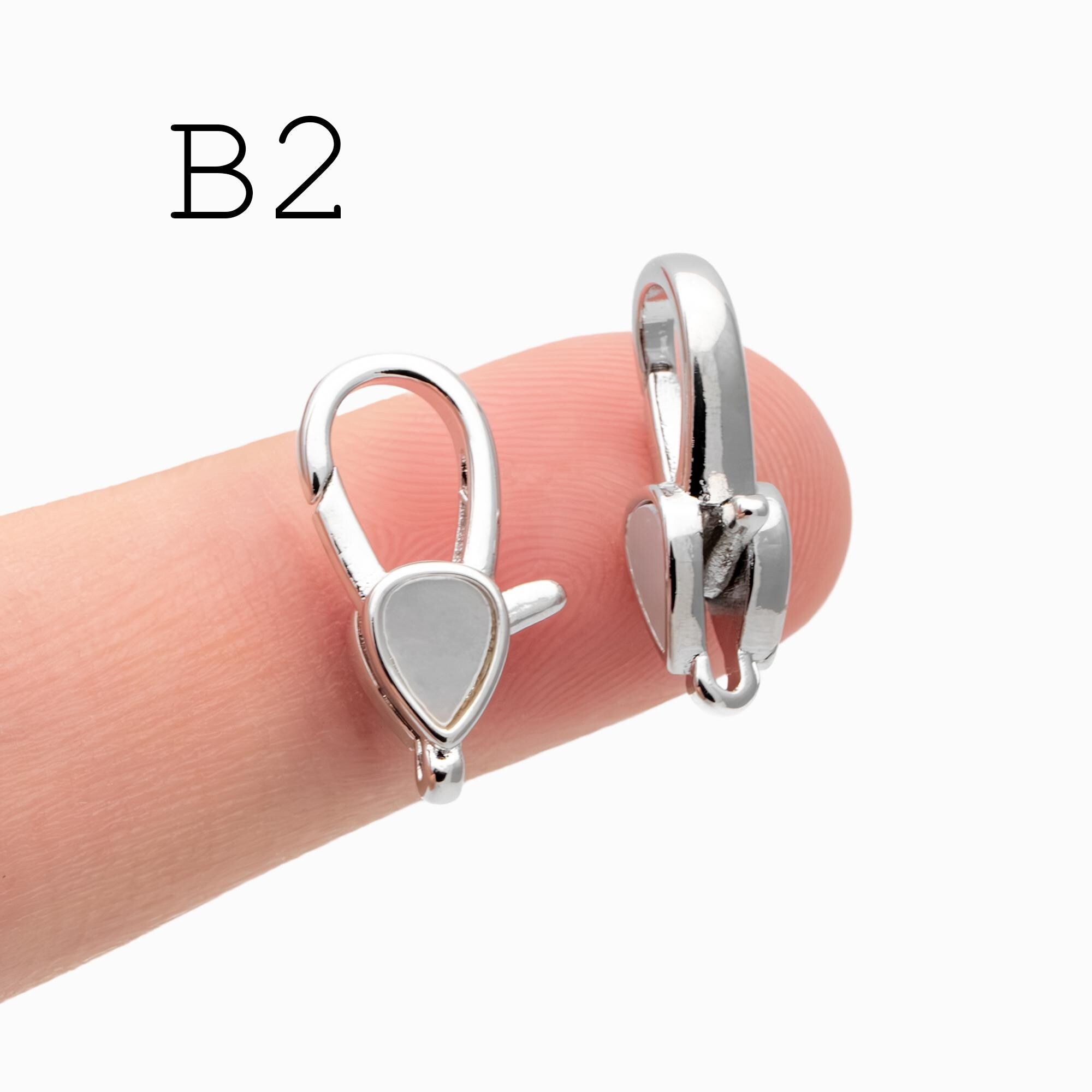 4pcs Shell Pave Gold/ Silver Tone Lobster Claw Clasps, Real Gold/ Rhodium plated Brass, Necklace Bracelet Charm Clasps (GB-4705)