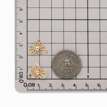 10pcs Flower Bead Caps, Real Gold plated Brass, Floral Spacer Beads (GB-4716)