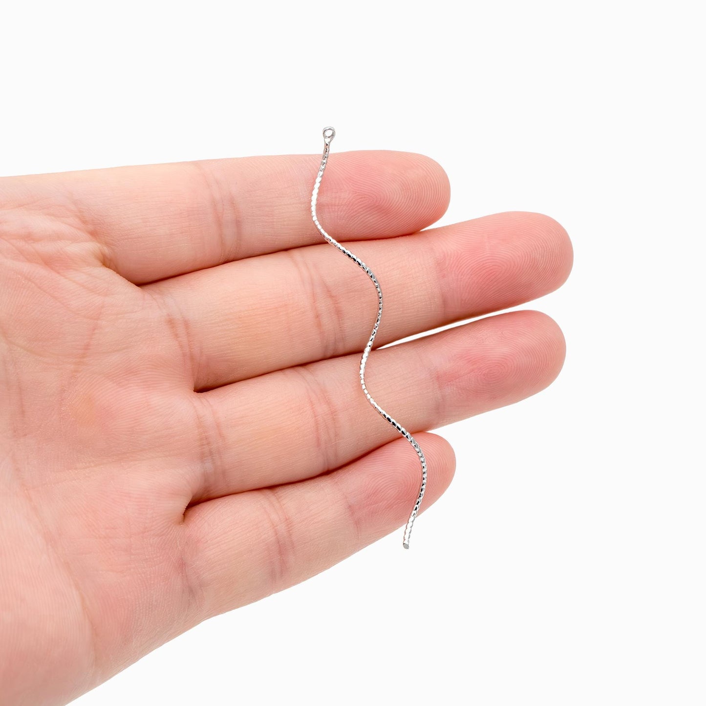 10pcs Silver Tone Twist Bar Pendants 67mm, Earring Component Charms (GB-4720)