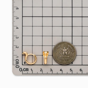 10pcs Cobra Hoop Earrings, Gold Huggie Earrings, Snake Huggie Hoops (GB-4718)