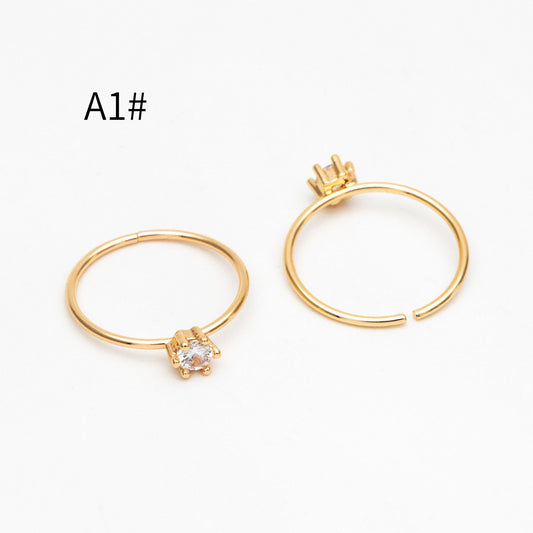 4pcs CZ Pave Gold/ Silver Minimalist Ring, Dainty Ring, Thin Ring, Weeding Ring (#JZ-014)