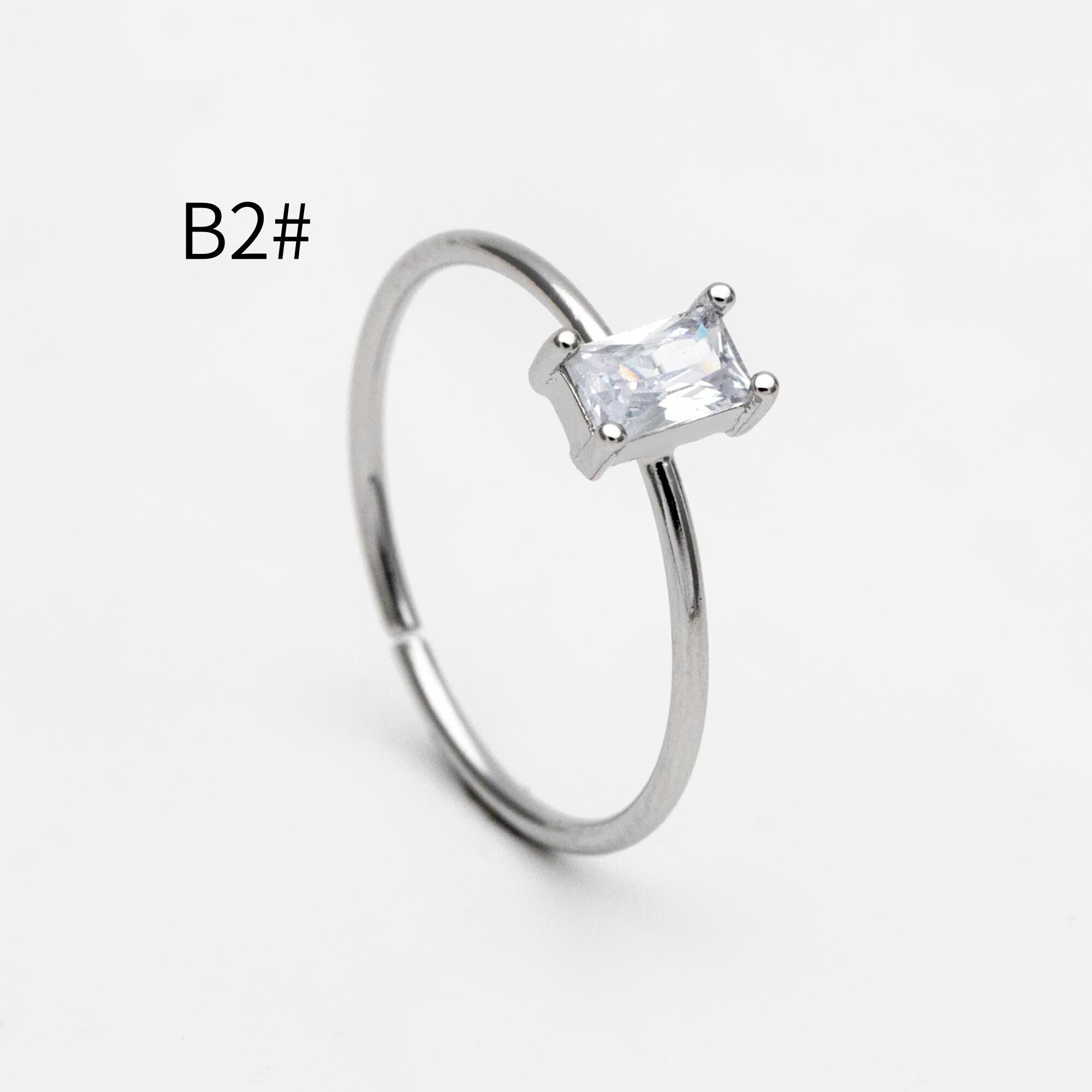 4pcs CZ Pave Gold/ Silver Minimalist Ring, Dainty Ring, Thin Ring, Weeding Ring (#JZ-014)