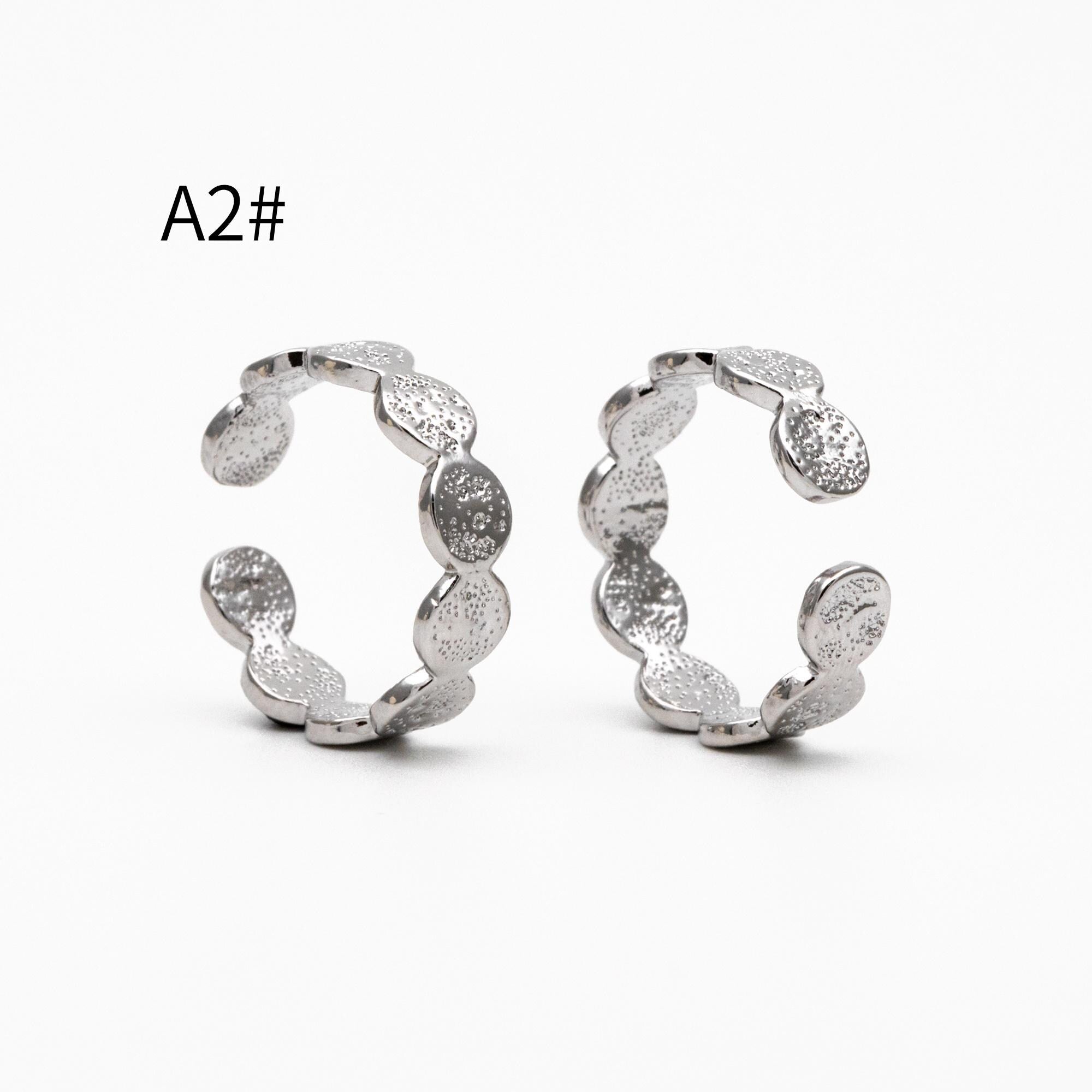 4pcs Gold/ Silver Hammered Ring, Purple CZ Ring, Stacking Ring, Statement Ring, Adjustable Ring (#JZ-030)