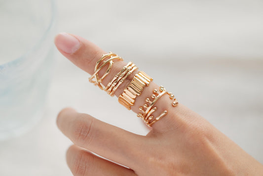 4pcs Gold Dainty Ring, Everyday Ring, Modern Style Ring, Fashion Rings, Minimalist Ring (#JZ-029)