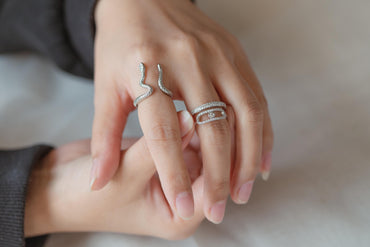 4pcs CZ Pave Gold/ Silver Tone Snake Ring, Evil Eye Ring, Weeding Ring, Fashion Rings, Dainty Rings, Adjustable Ring (#JZ-023)