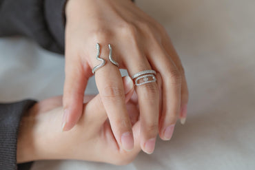 4pcs CZ Pave Gold/ Silver Tone Snake Ring, Evil Eye Ring, Weeding Ring, Fashion Rings, Dainty Rings, Adjustable Ring (#JZ-023)