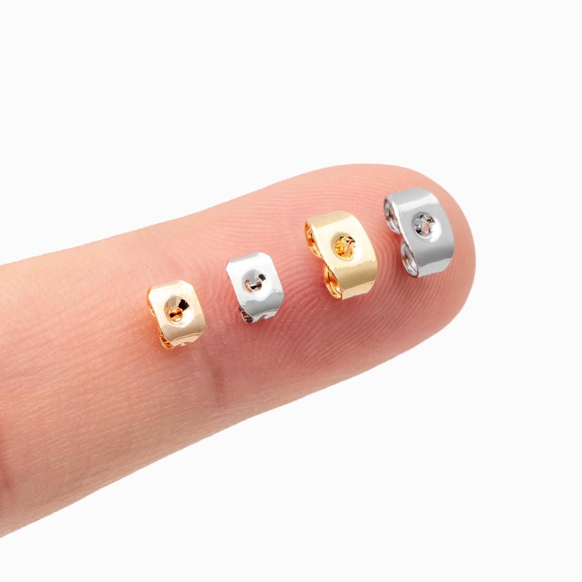 20pcs Gold / rhodium plated Brass Ear Nuts, Earring Back Stoppers 5mm/ 7mm, Jewelry Findings Wholesale (#GB-142)