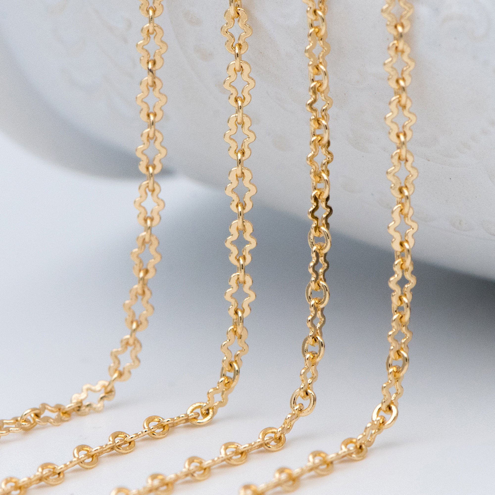 Gold plated Brass Link Chains 2.5mm, Craft DIY Components Wholesale (#LK-276)/ 1 Meter=3.3 ft