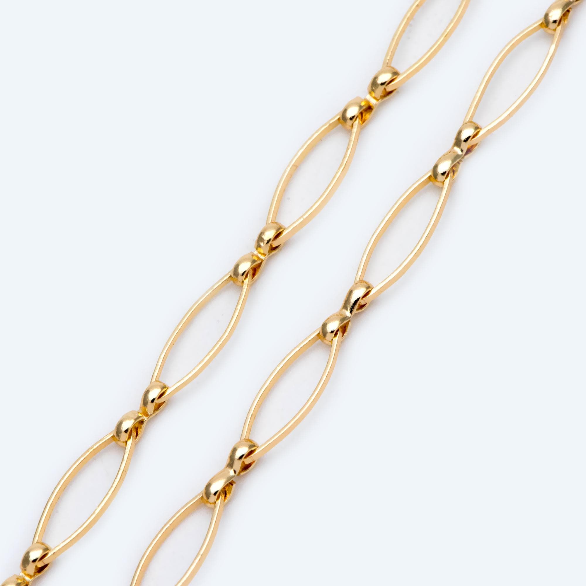 18K Gold plated Brass Oval Chains, Link Size 5x15mm (#LK-441)/ 1 Meter=3.3 ft