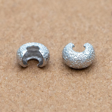20pcs Gold Crimp Bead Covers, 18K Gold/ Rhodium plated Brass, Conceal Crimp Ends 4/ 5mm (GB-661)