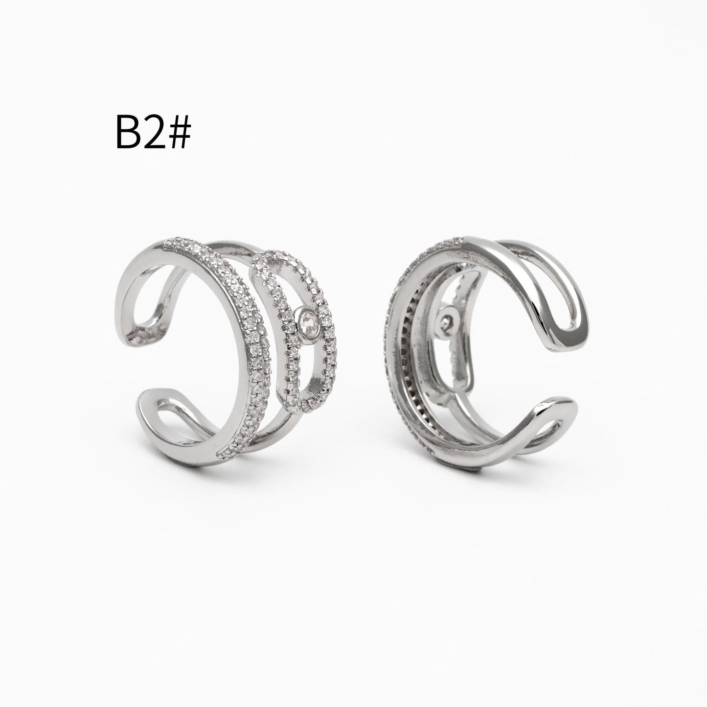 4pcs CZ Pave Gold/ Silver Tone Snake Ring, Evil Eye Ring, Weeding Ring, Fashion Rings, Dainty Rings, Adjustable Ring (#JZ-023)