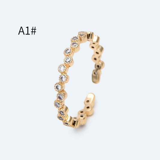 4pcs CZ Pave Gold/ Silver Minimalist Ring, Modern Style Ring, Fashion Rings, Dainty Rings, Adjustable Ring (#JZ-028)