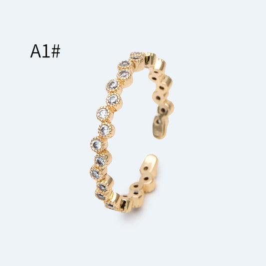 4pcs CZ Pave Gold/ Silver Minimalist Ring, Modern Style Ring, Fashion Rings, Dainty Rings, Adjustable Ring (#JZ-028)