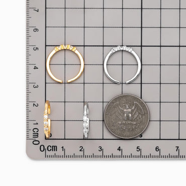 4pcs CZ Pave Gold/ Silver Minimalist Ring, Dainty Ring, Thin Ring, Stackable Ring (#JZ-005)