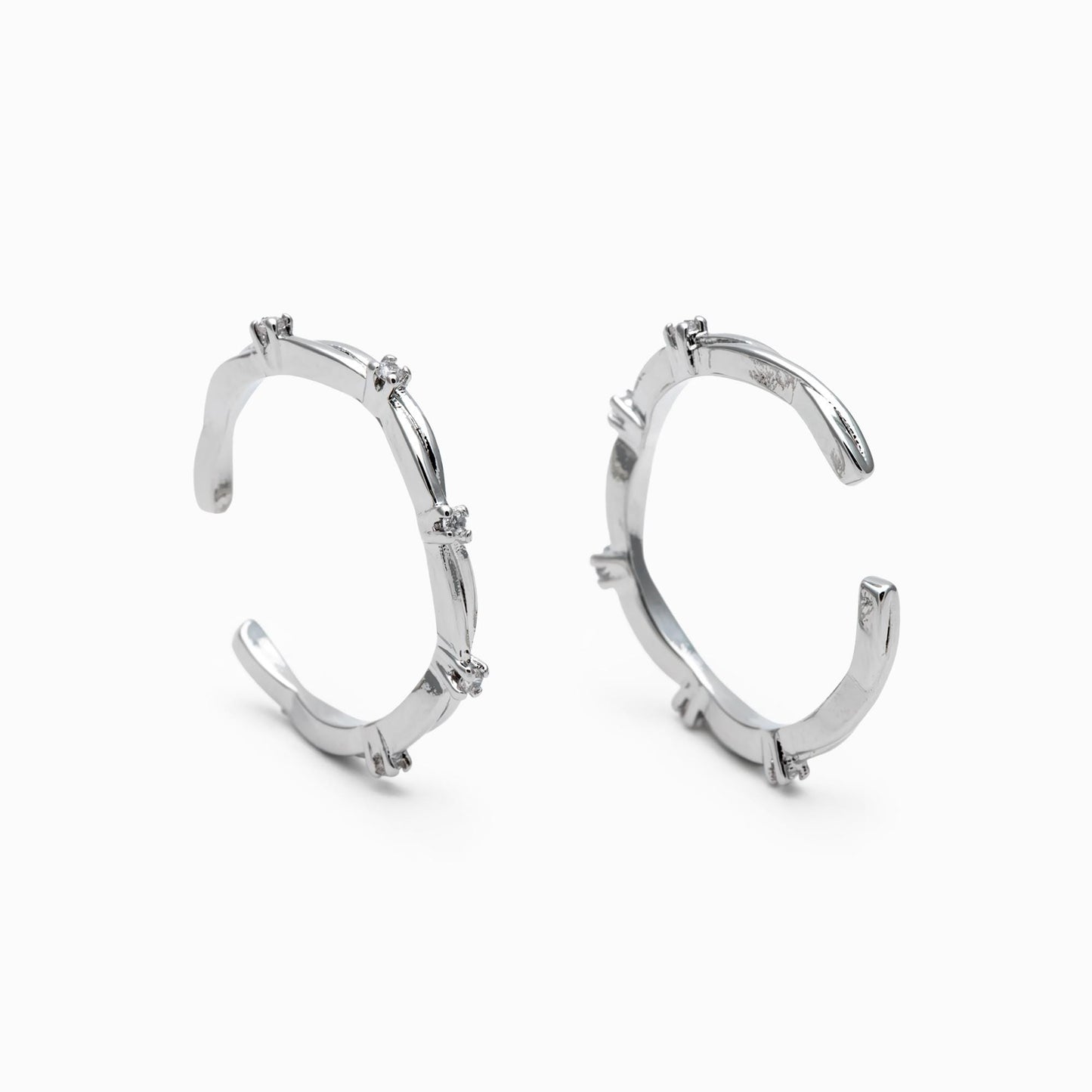 4pcs CZ Pave Finger Ring, Gold/ Rhodium plated Brass, Gift for Her, Stackable Ring, Minimalist Ring(#JZ-006)