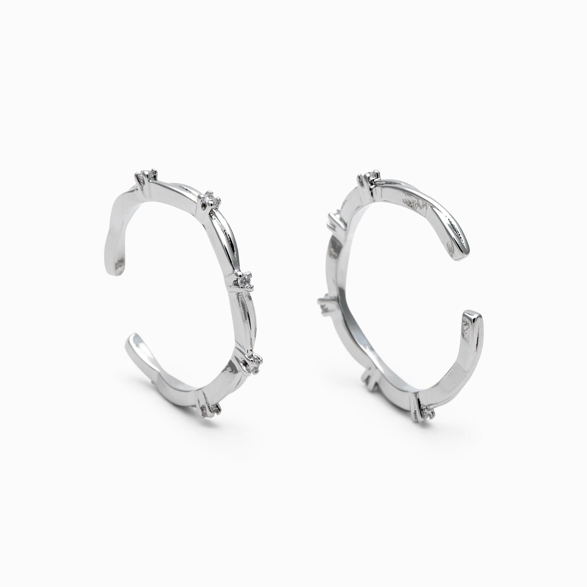 4pcs CZ Pave Finger Ring, Gold/ Rhodium plated Brass, Gift for Her, Stackable Ring, Minimalist Ring(#JZ-006)