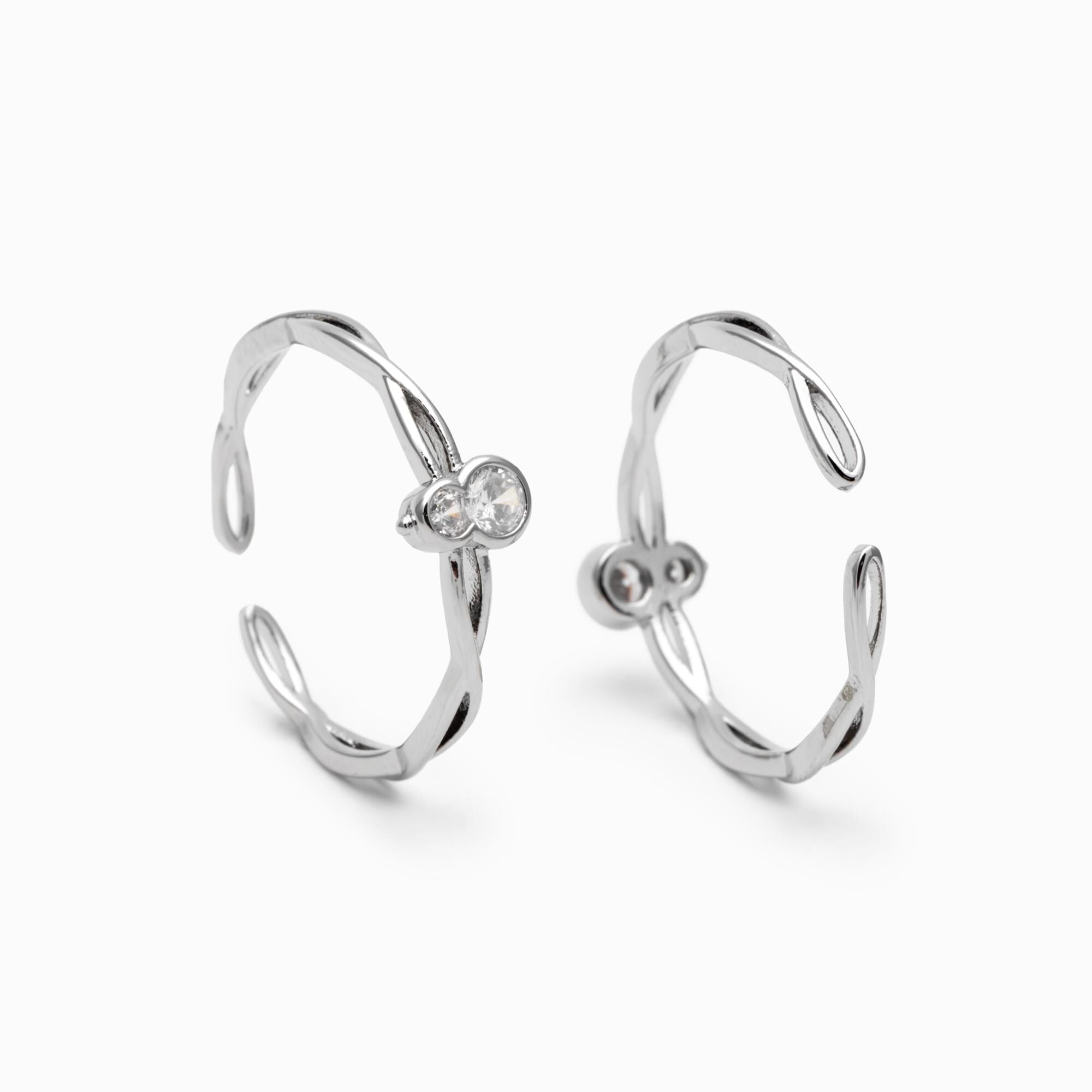 4pcs CZ Pave Gold/ Silver Gourd Ring, Modern Style Ring, Fashion Rings, Dainty Rings, Adjustable Ring (#JZ-008)