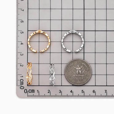 4pcs CZ Pave Gold/ Silver Cross Star Ring, Double Band Ring, Adjustable Ring, Minimalist Ring, Open Ring (JZ-010)