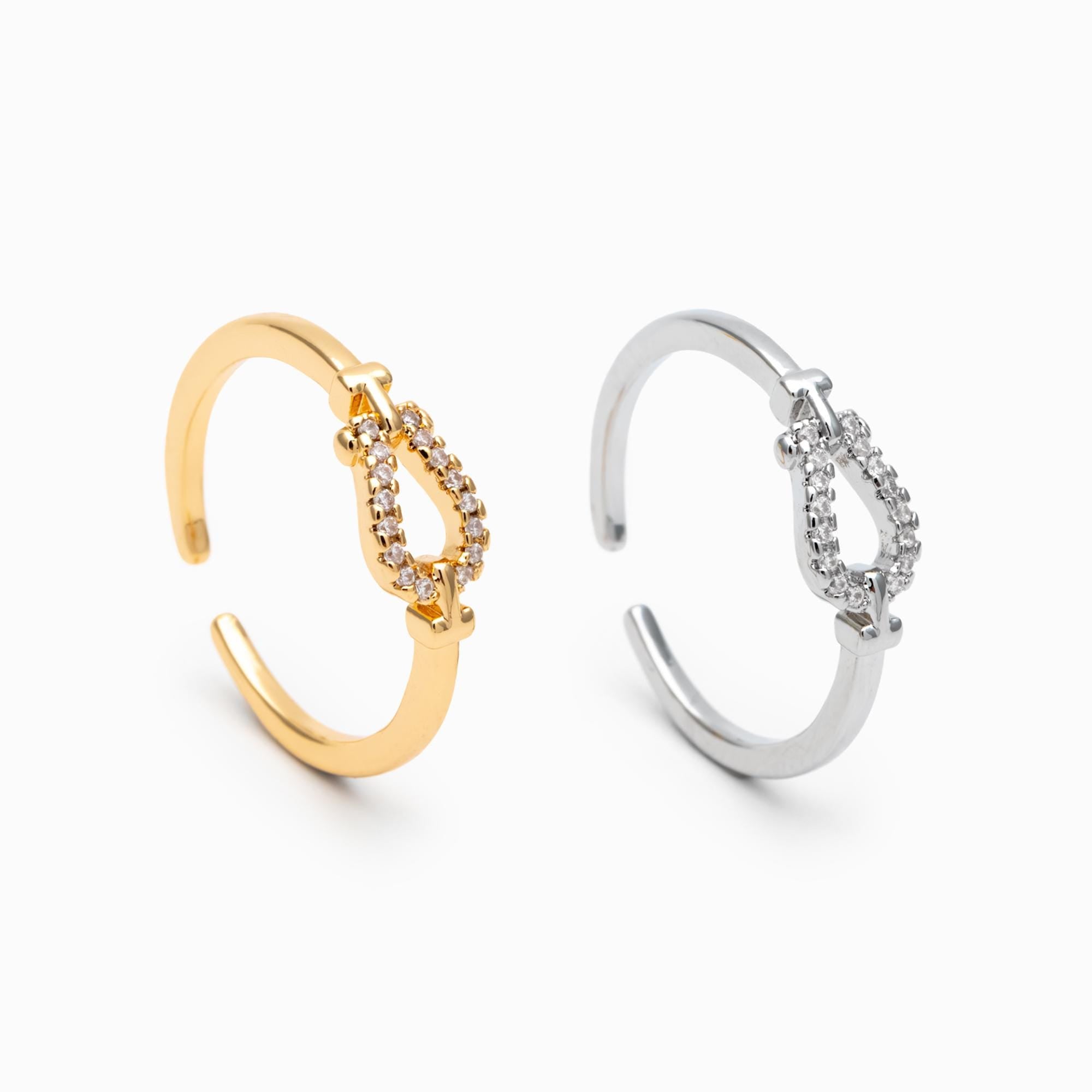 4pcs CZ Pave Finger Ring, Gold/ Rhodium plated Brass, Gift for Her, Dainty Ring, Minimalist Ring (#JZ-011)