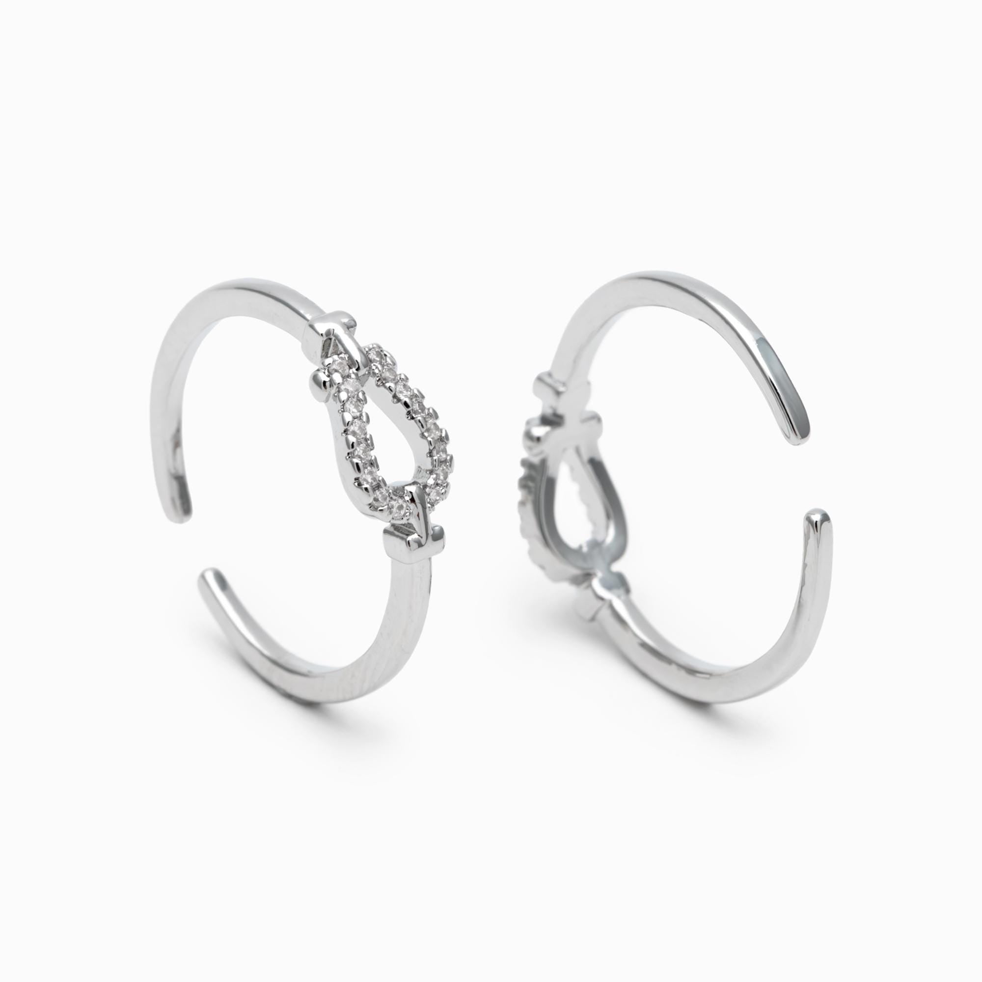 4pcs CZ Pave Finger Ring, Gold/ Rhodium plated Brass, Gift for Her, Dainty Ring, Minimalist Ring (#JZ-011)