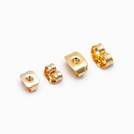 20pcs Gold / rhodium plated Brass Ear Nuts, Earring Back Stoppers 5mm/ 7mm, Jewelry Findings Wholesale (#GB-142)