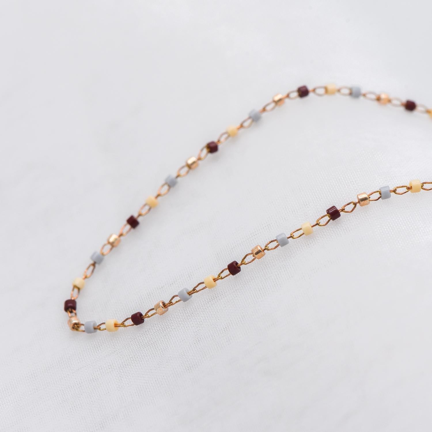 Miyuki Seed Bead Chain 1.8mm, Unplated Brass Chain (#LK-204-4)/ 1 meter=3.3 feet