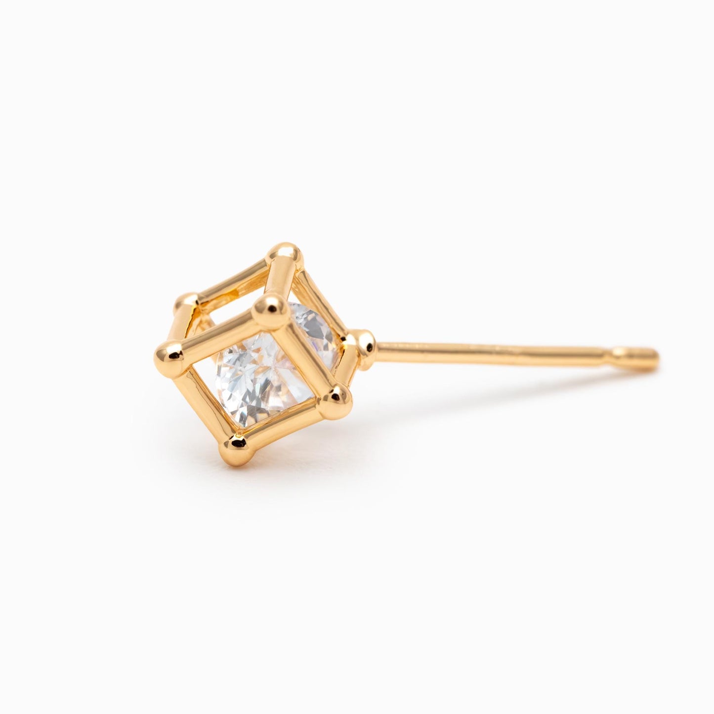 10pcs Gold/ Silver "Diamond" Earrings, Cube Minimalist Stud Earrings (GB-4752)