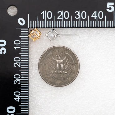 10pcs Gold/ Silver "Diamond" Earrings, Cube Minimalist Stud Earrings (GB-4752)