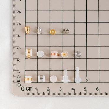 20pcs Gold/ Rhodium plated Ear Nuts, Earring Back Stoppers, Jewelry Findings Wholesale (#GB-651)
