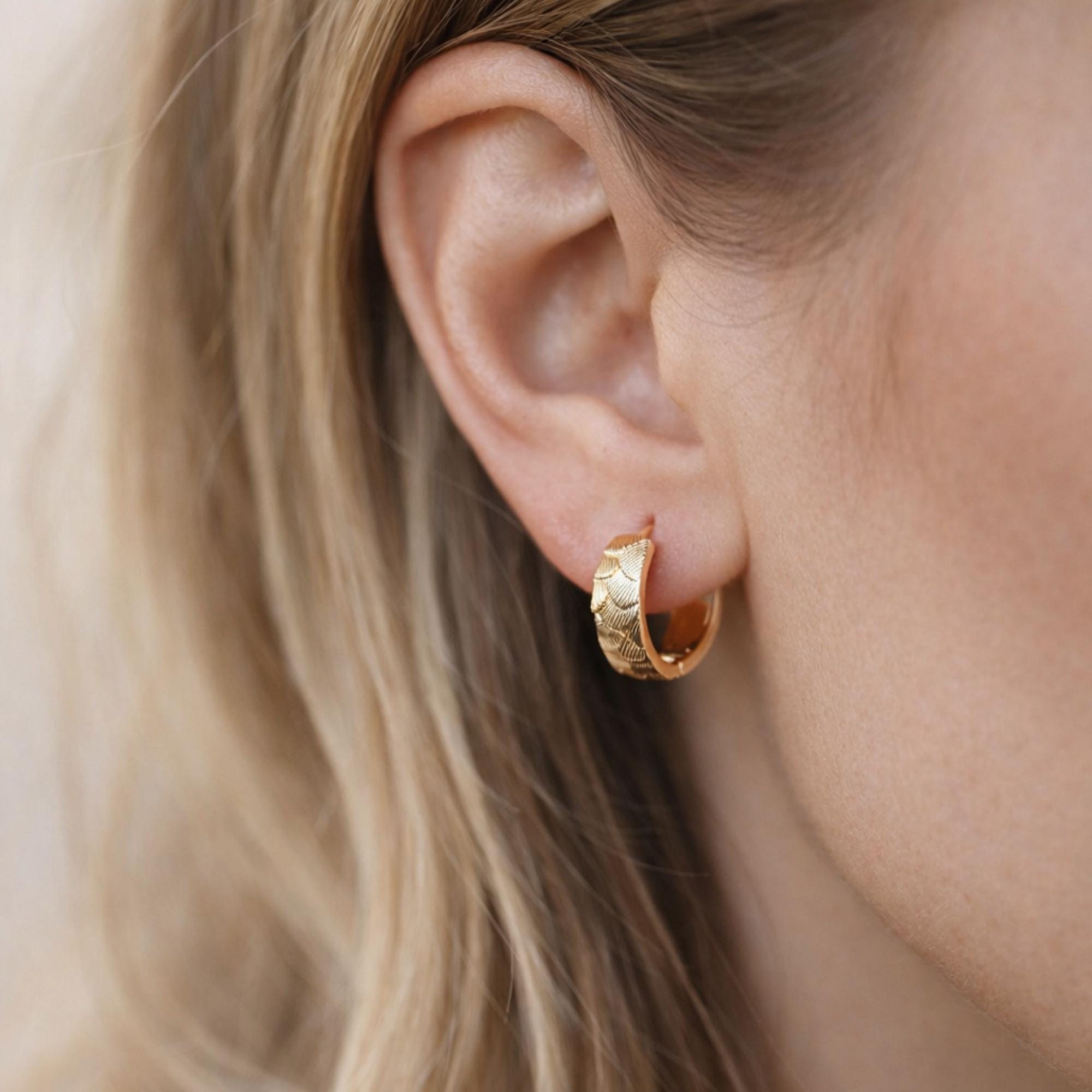 4pcs Gold/ Silver Hoop Earrings, 16mm, 18K Real Gold/ Rhodium plated Brass, Dainty Huggie Earrings, Minimalist Earrings (GB-4756)