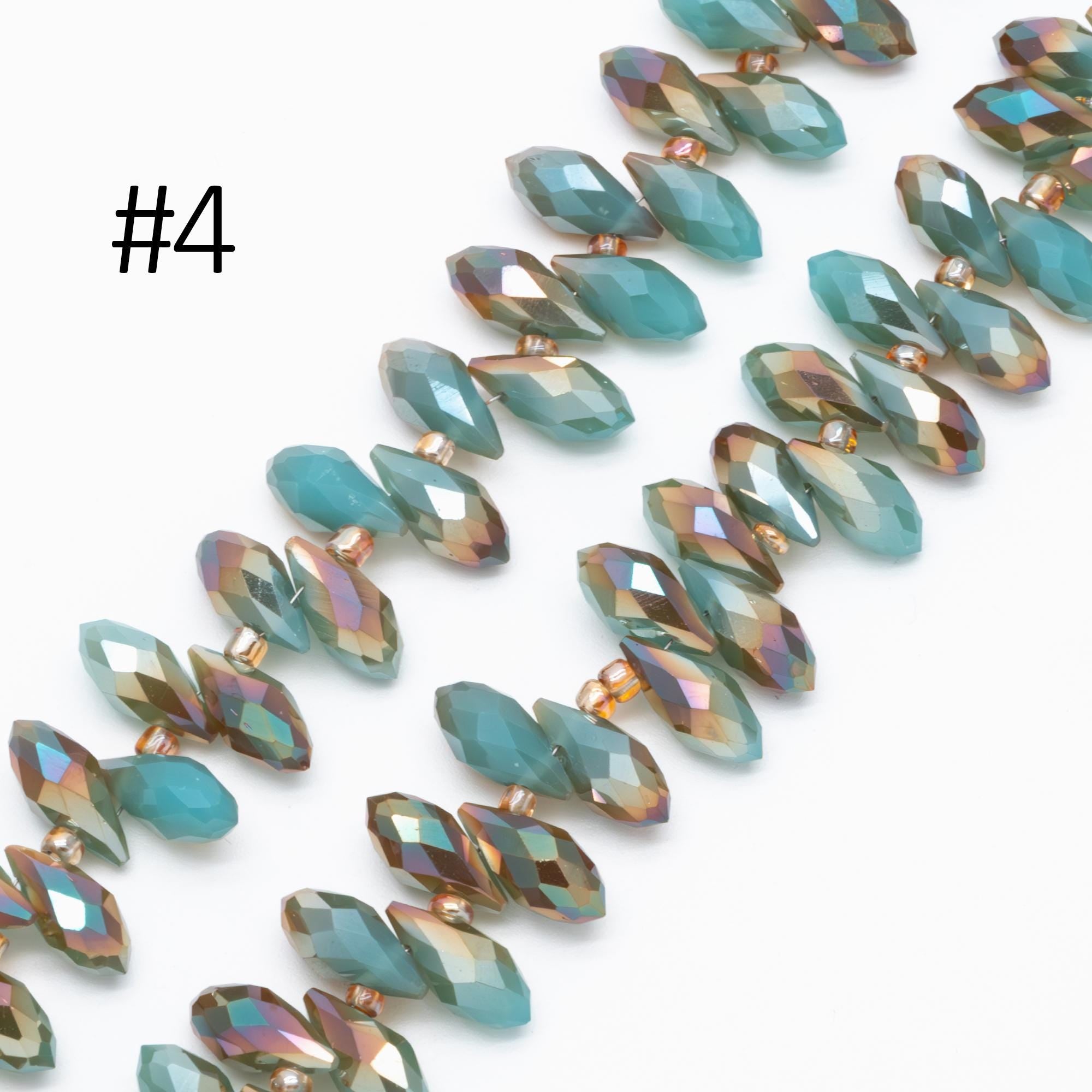 Crystal Faceted Teardrop, Glass Briolette beads 6x12mm , (HS-06)/ 95 beads