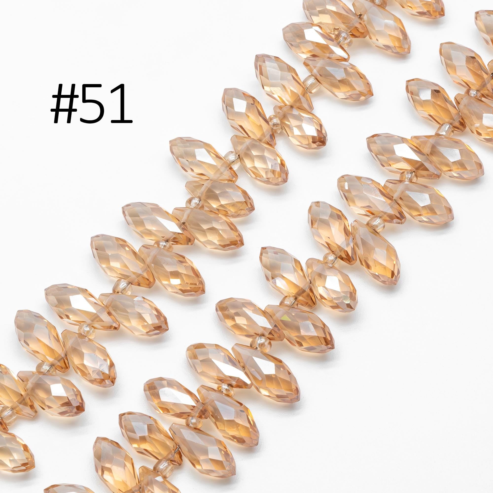 Crystal Faceted Teardrop, Glass Briolette beads 6x12mm , (HS-06)/ 95 beads