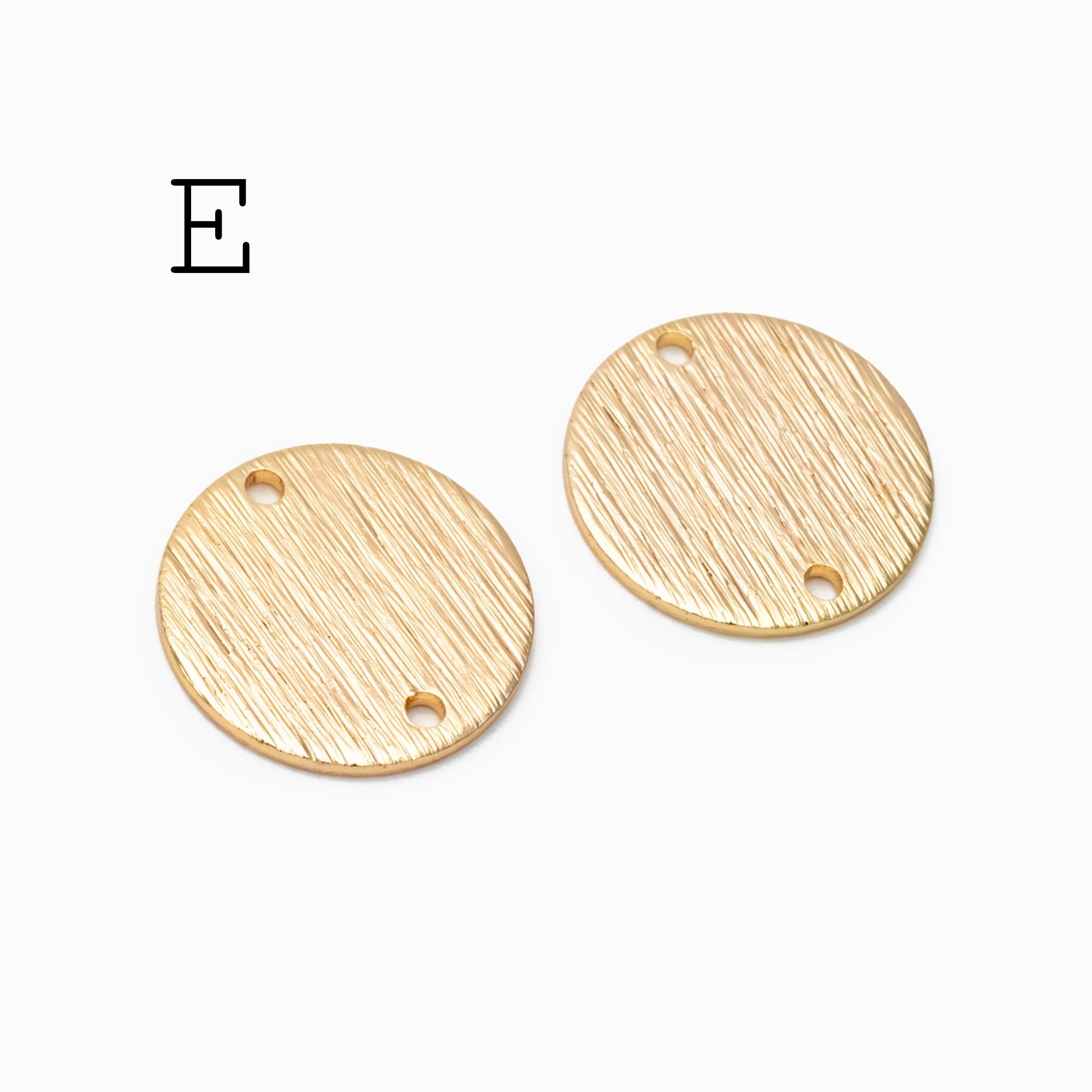 10pcs Gold/ Silver Brushed Geometric Charm Connectors, 18K Gold/ Rhodium Plated Brass Earring Findings (GB-3817)