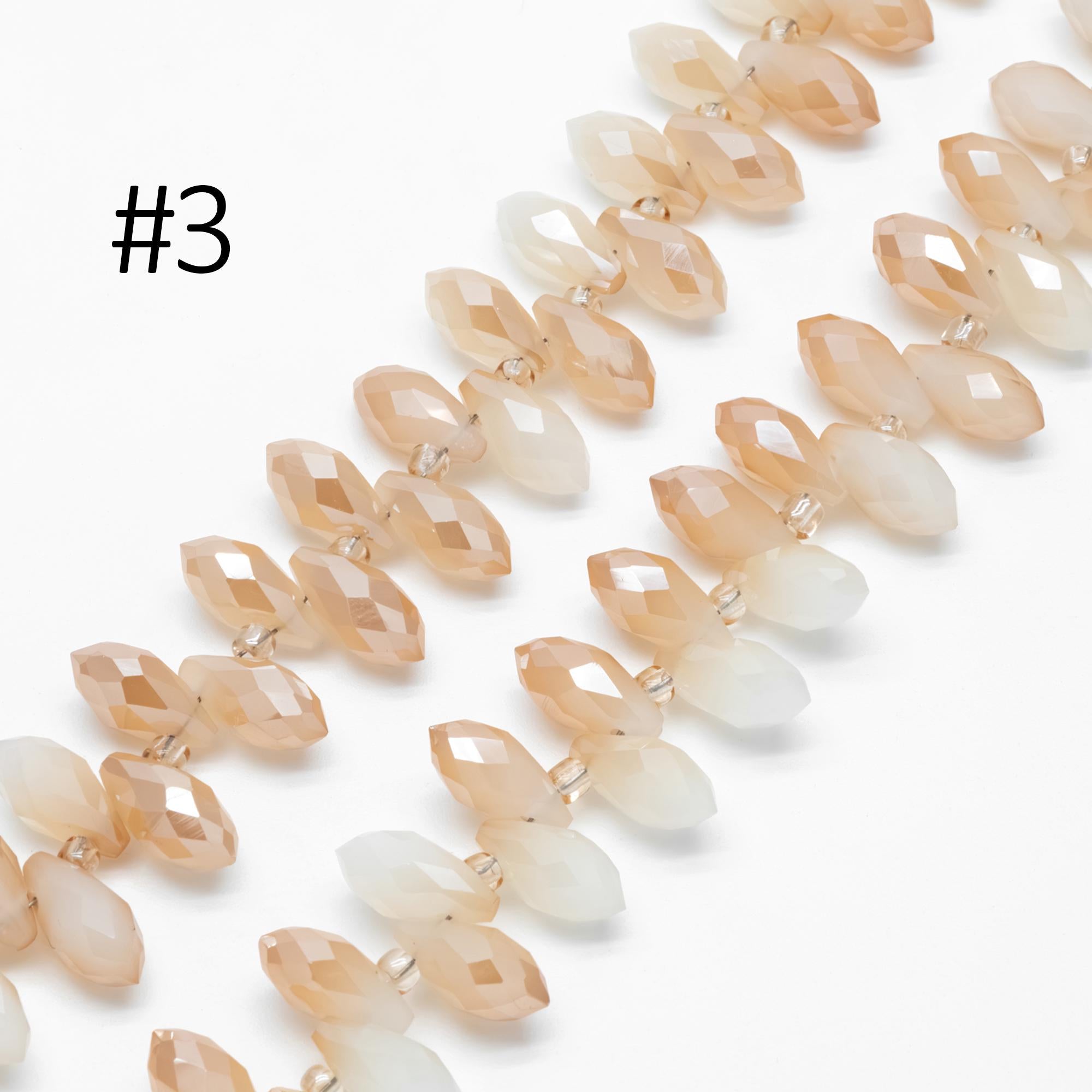 Crystal Faceted Teardrop, Glass Briolette beads 6x12mm , (HS-06)/ 95 beads