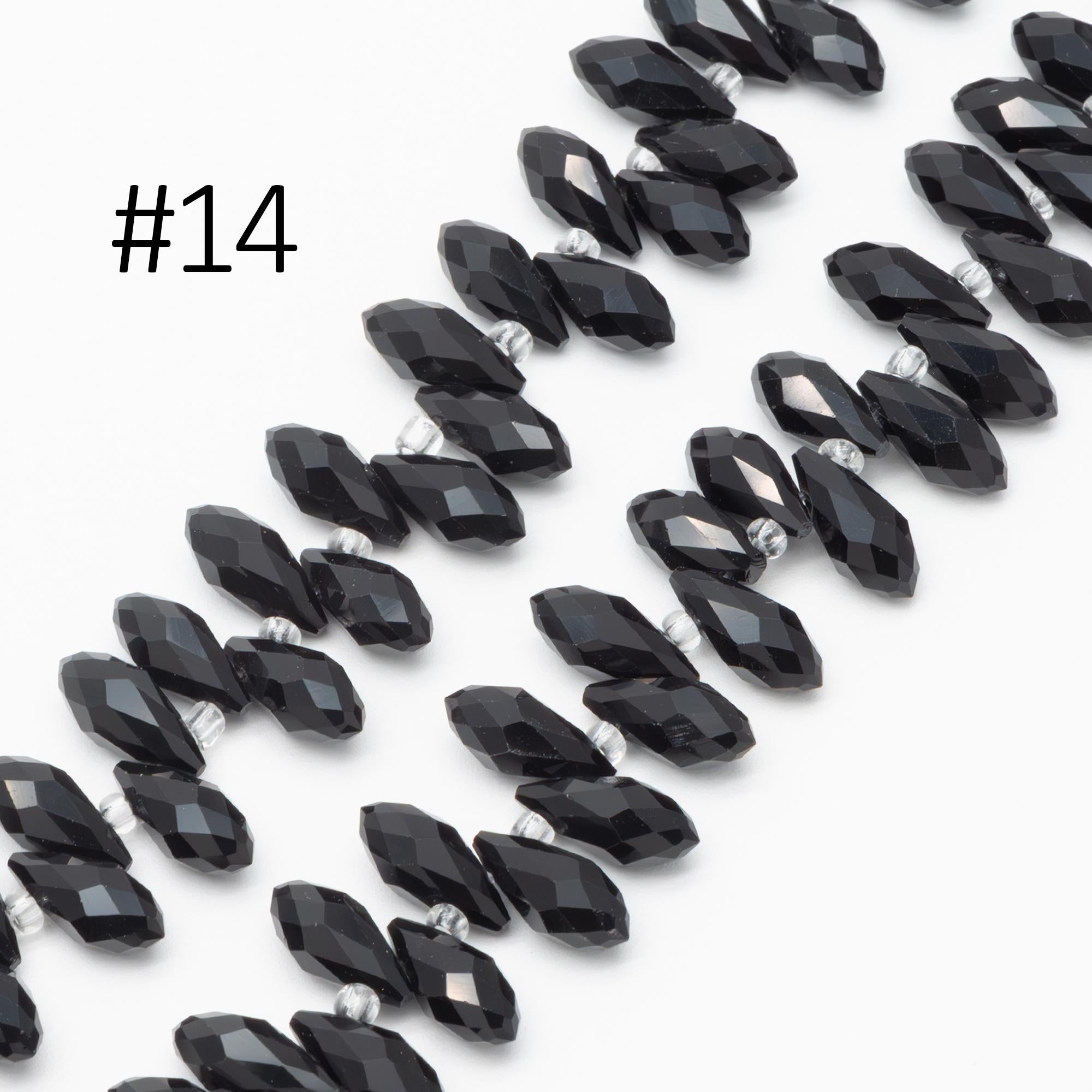 Crystal Faceted Teardrop, Glass Briolette beads 6x12mm , (HS-06)/ 95 beads