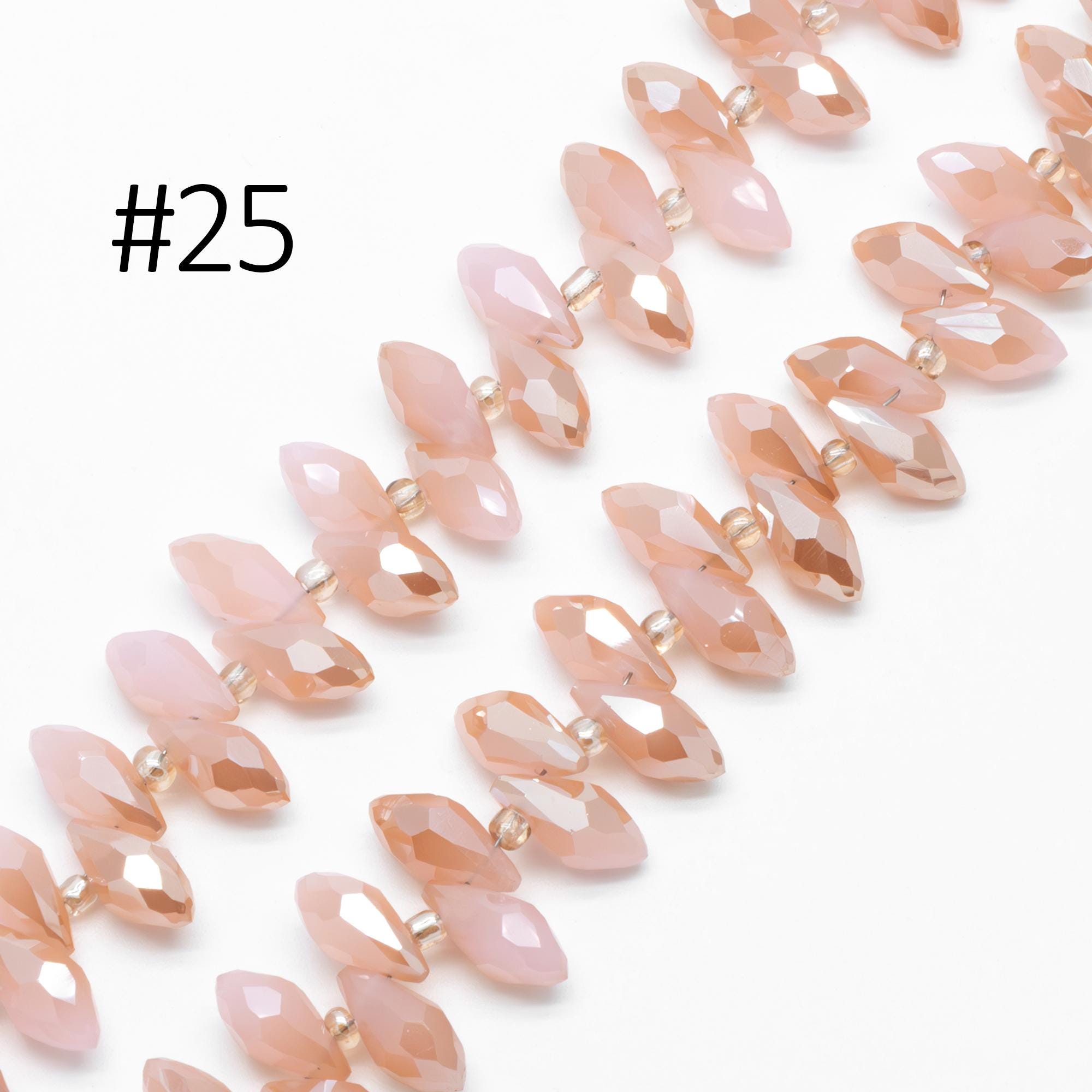 Crystal Faceted Teardrop, Glass Briolette beads 6x12mm , (HS-06)/ 95 beads