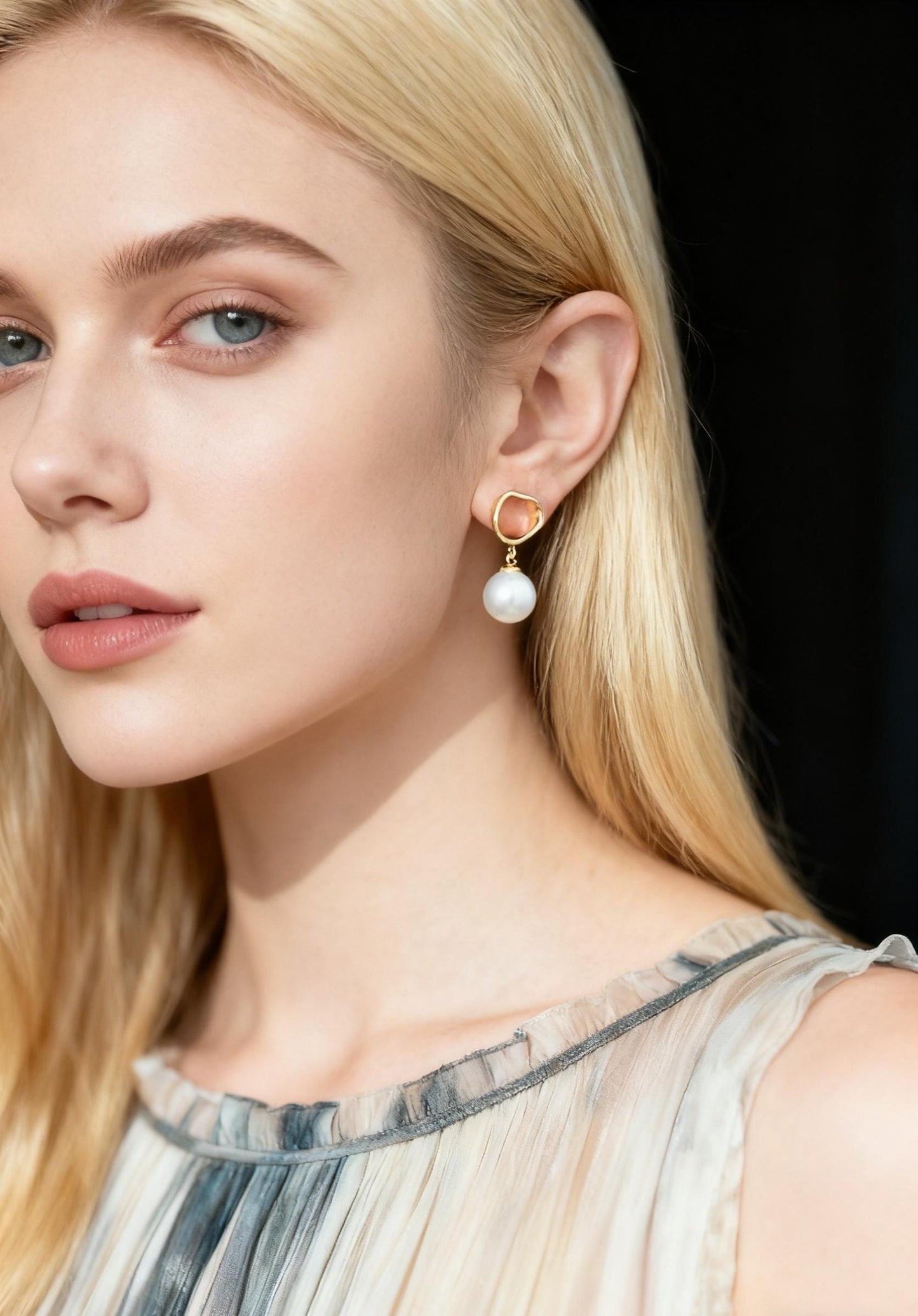 10pcs Gold Asymmetry Circle Square Earring Posts, Geometric Shape Earring, Half Drilled Pearl Mounts, Pearl Earring Settings (#GB-2941)