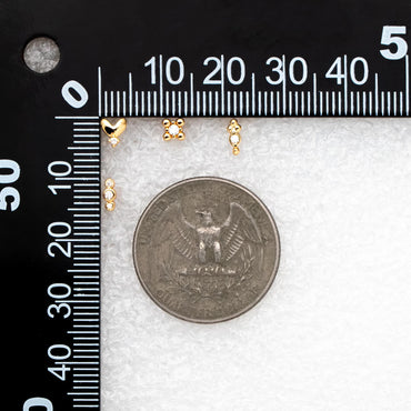 10pcs CZ Pave Gold/ Silver Tone Square Earrings, Gold/ Rhodium Plated Brass, Dainty Minimalist Stud Earrings (GB-4523)