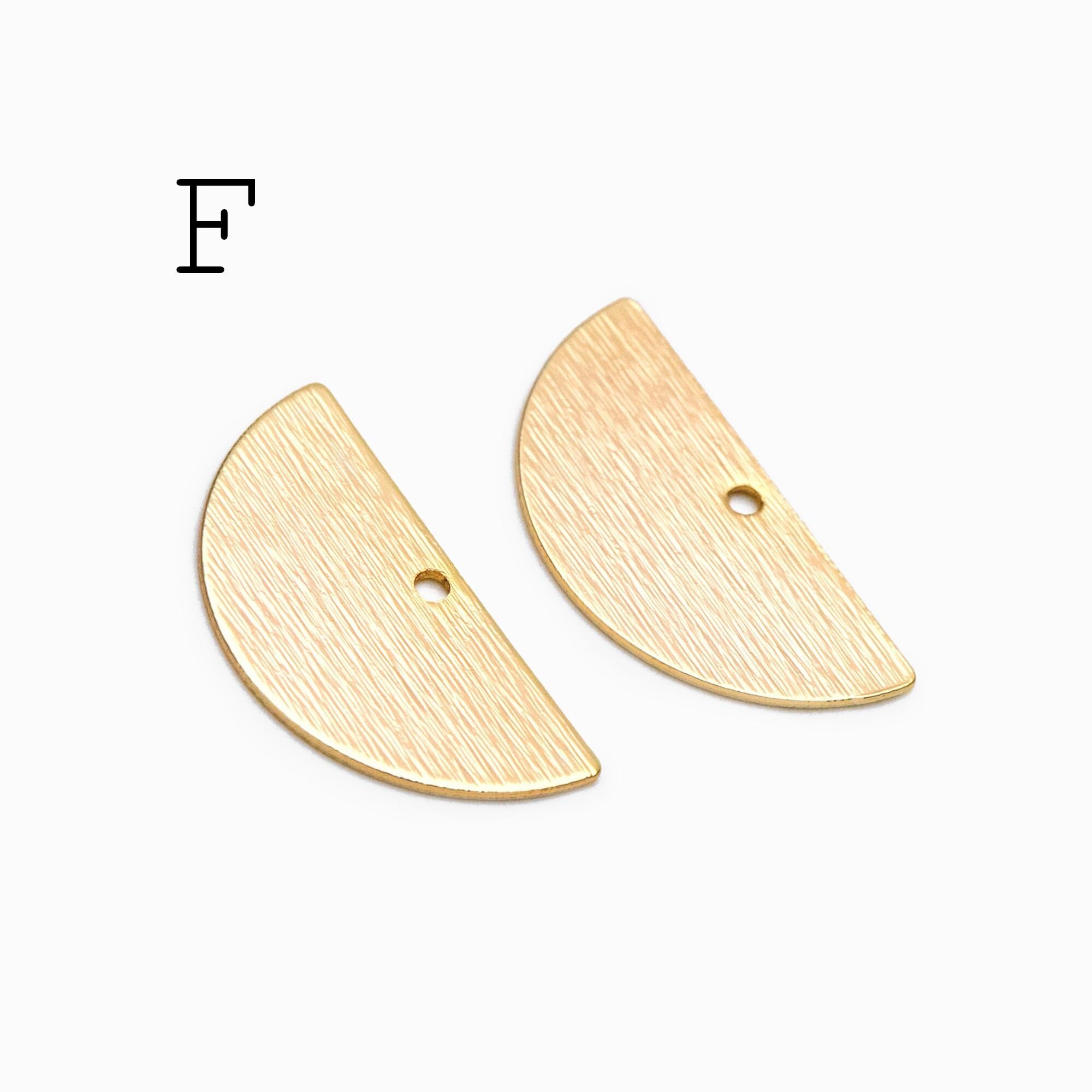 10pcs Gold/ Silver Brushed Geometric Charm Connectors, 18K Gold/ Rhodium Plated Brass Earring Findings (GB-3817)