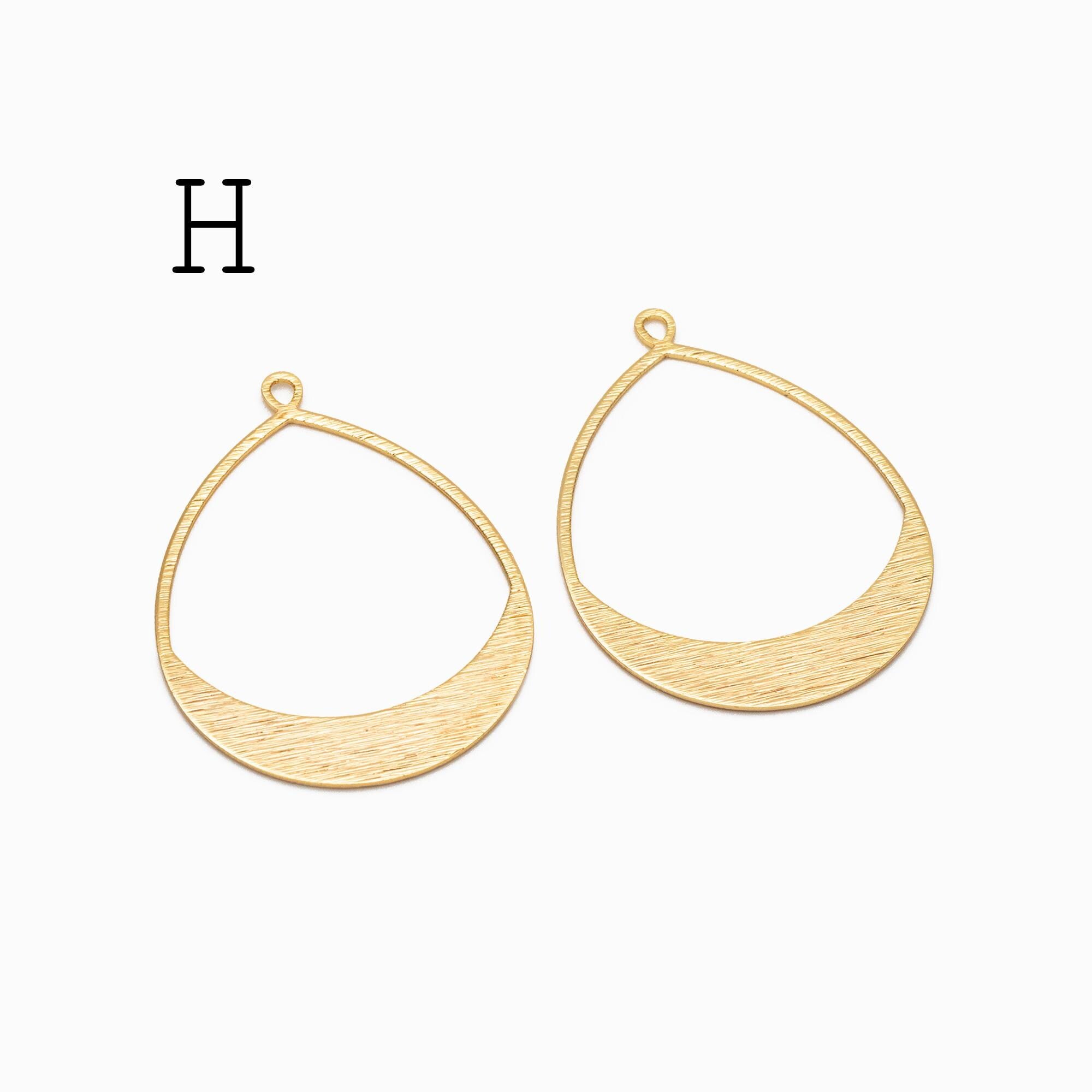 10pcs Gold/ Silver Brushed Geometric Charm Connectors, 18K Gold/ Rhodium Plated Brass Earring Findings (GB-3817)