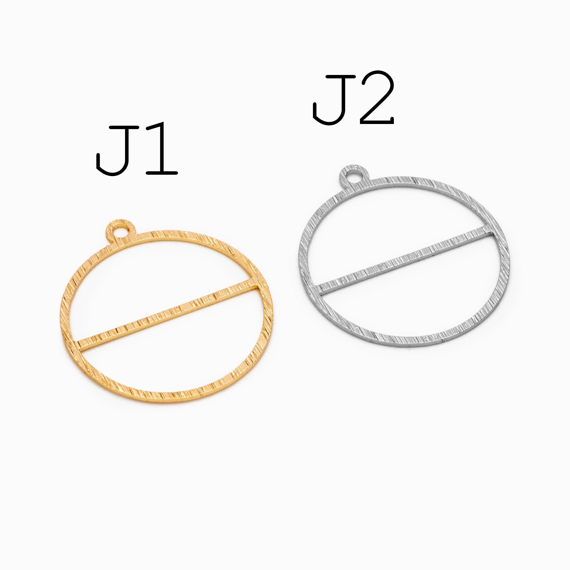 10pcs Gold/ Silver Brushed Geometric Charm Connectors, 18K Gold/ Rhodium Plated Brass Earring Findings (GB-3817)