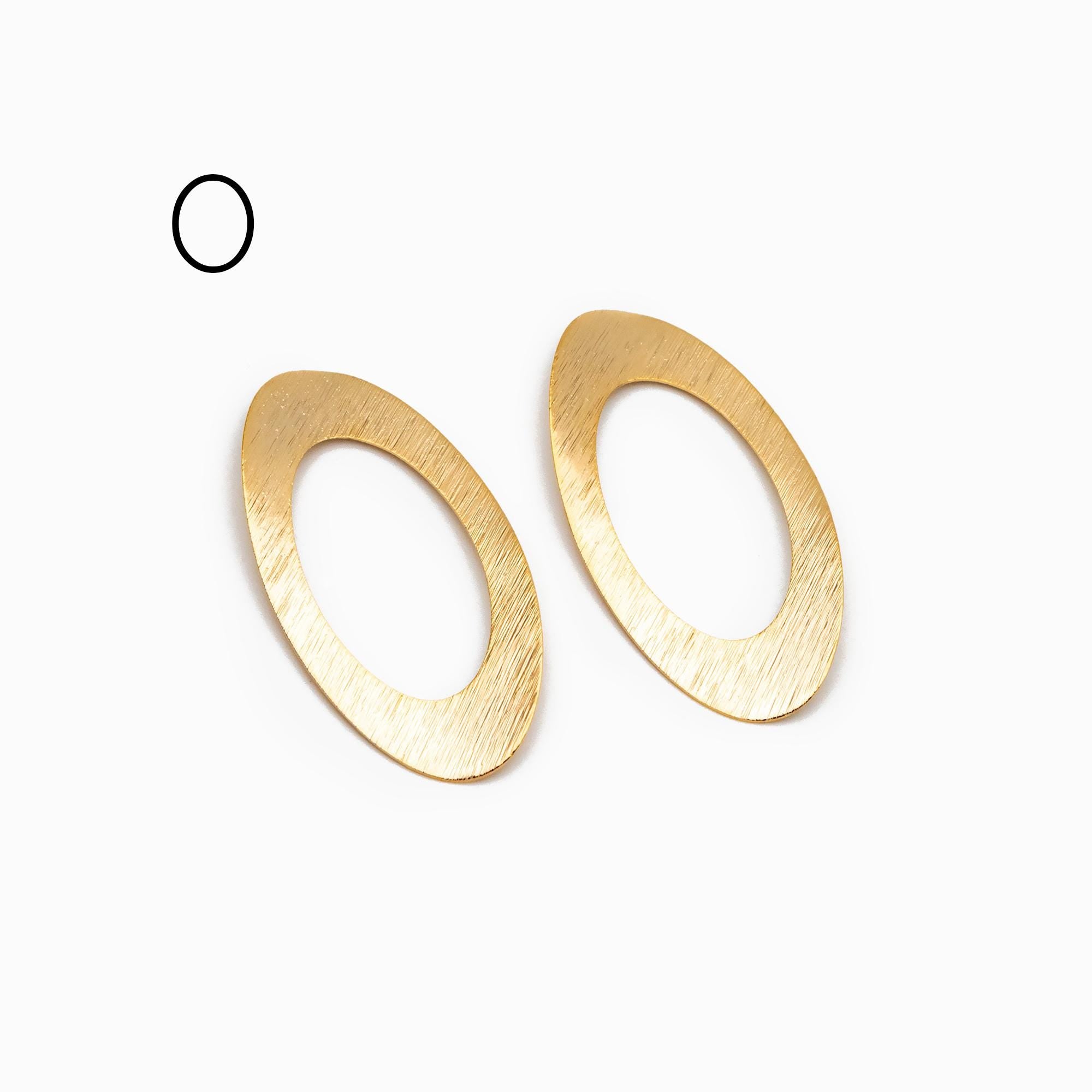 10pcs Gold/ Silver Brushed Geometric Charm Connectors, 18K Gold/ Rhodium Plated Brass Earring Findings (GB-3817)