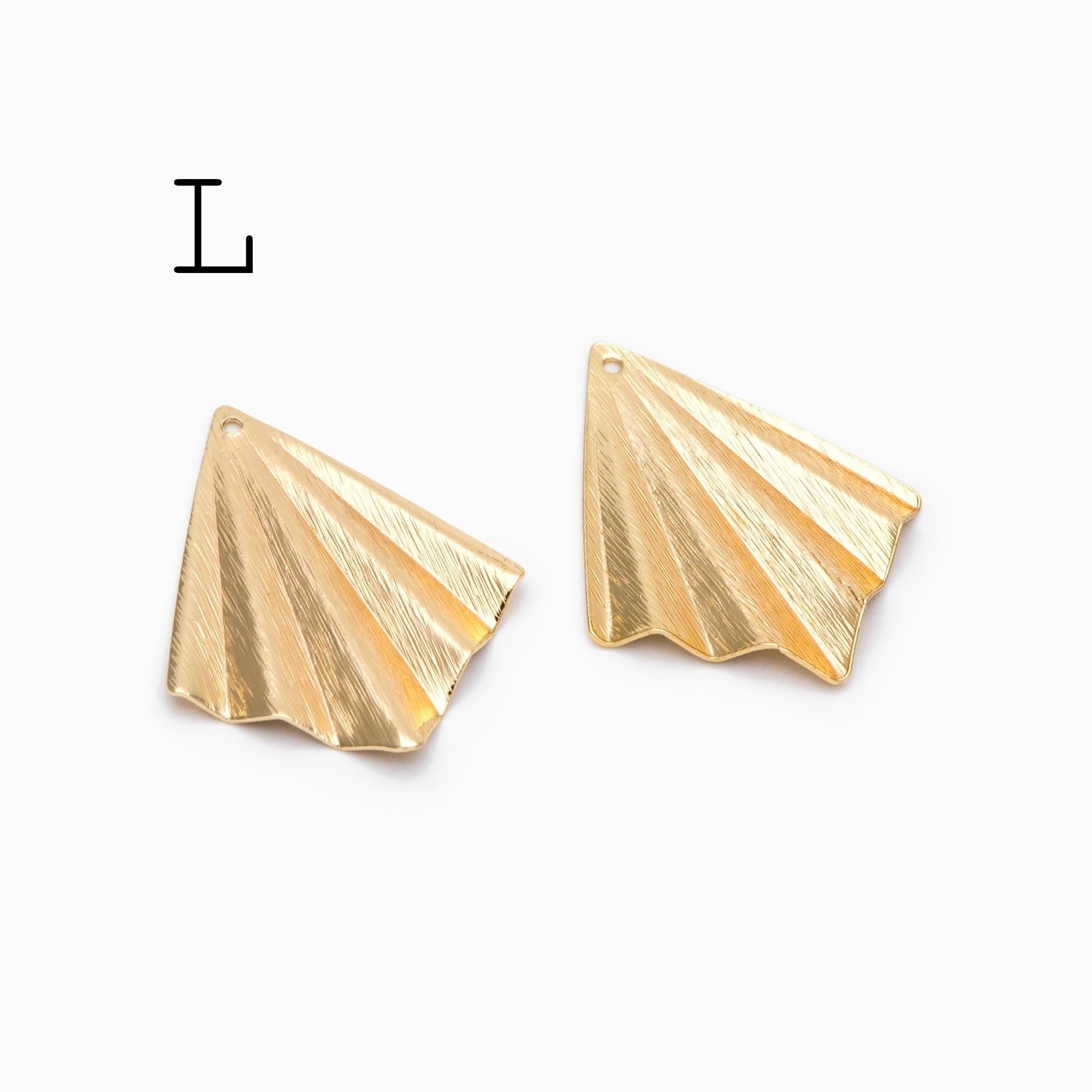 10pcs Gold/ Silver Brushed Geometric Charm Connectors, 18K Gold/ Rhodium Plated Brass Earring Findings (GB-3817)
