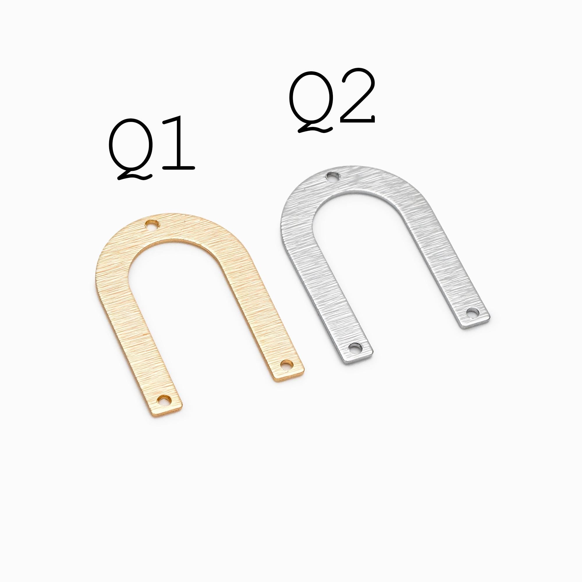 10pcs Gold/ Silver Brushed Geometric Charm Connectors, 18K Gold/ Rhodium Plated Brass Earring Findings (GB-3817)