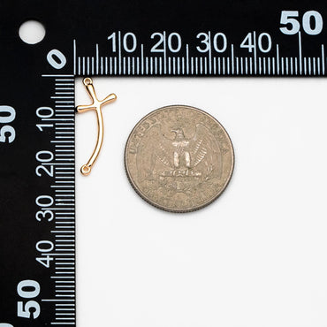 10pcs Gold Cross Connectors 22x9mm, Real Gold plated Brass, Cross Charm Pendants (GB-3796)