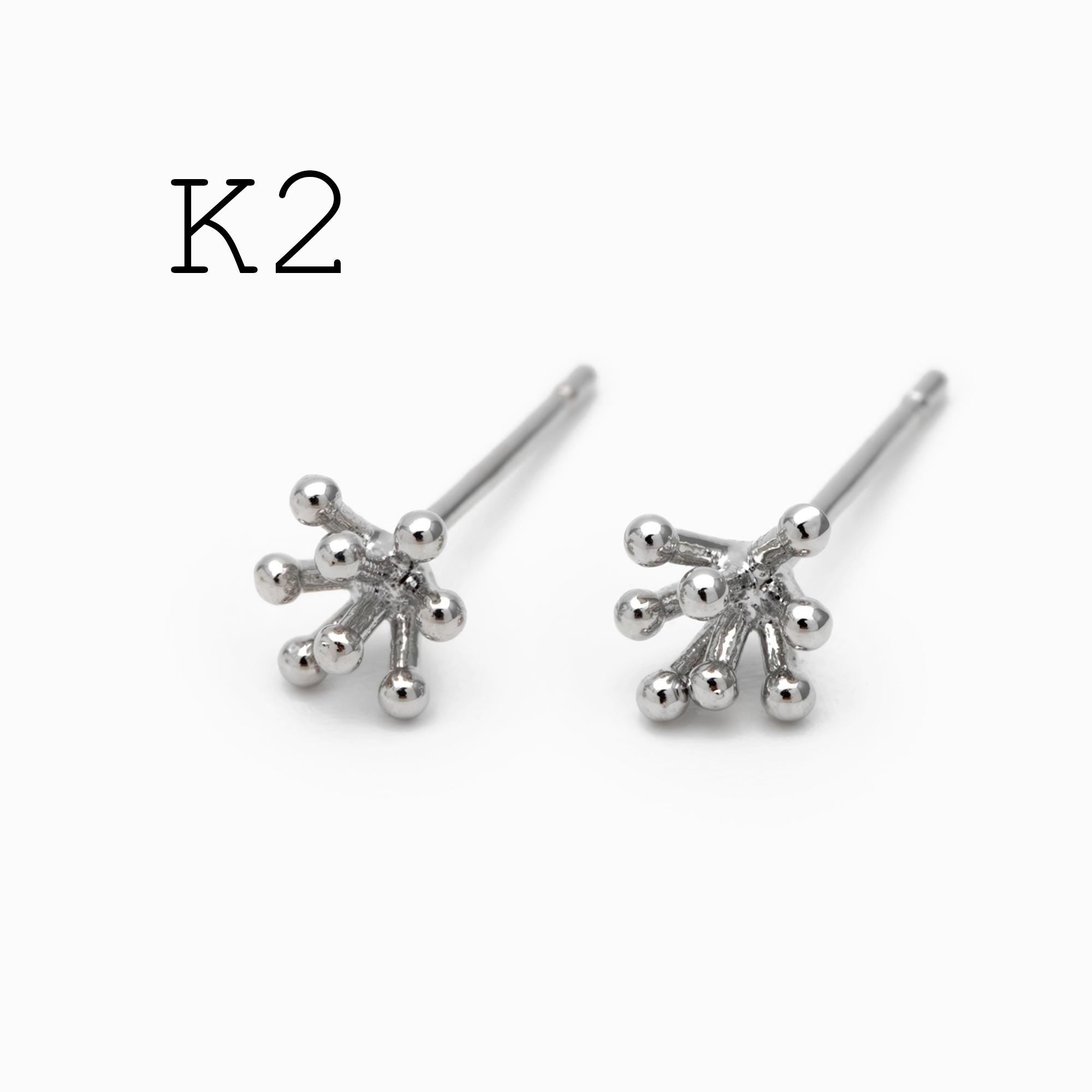 10pcs CZ Pave Gold/ Silver Flower Leaf Earrings, 18K Real Gold/ Rhodium Plated Brass, Dainty Stud Earrings (GB-3381)