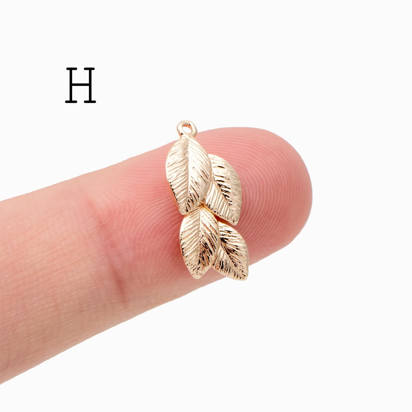 10pcs Gold/ Silver Tone Leaf Charms, Real Gold/ Rhodium plated Brass, Leaf Earring Pendants (GB-214)